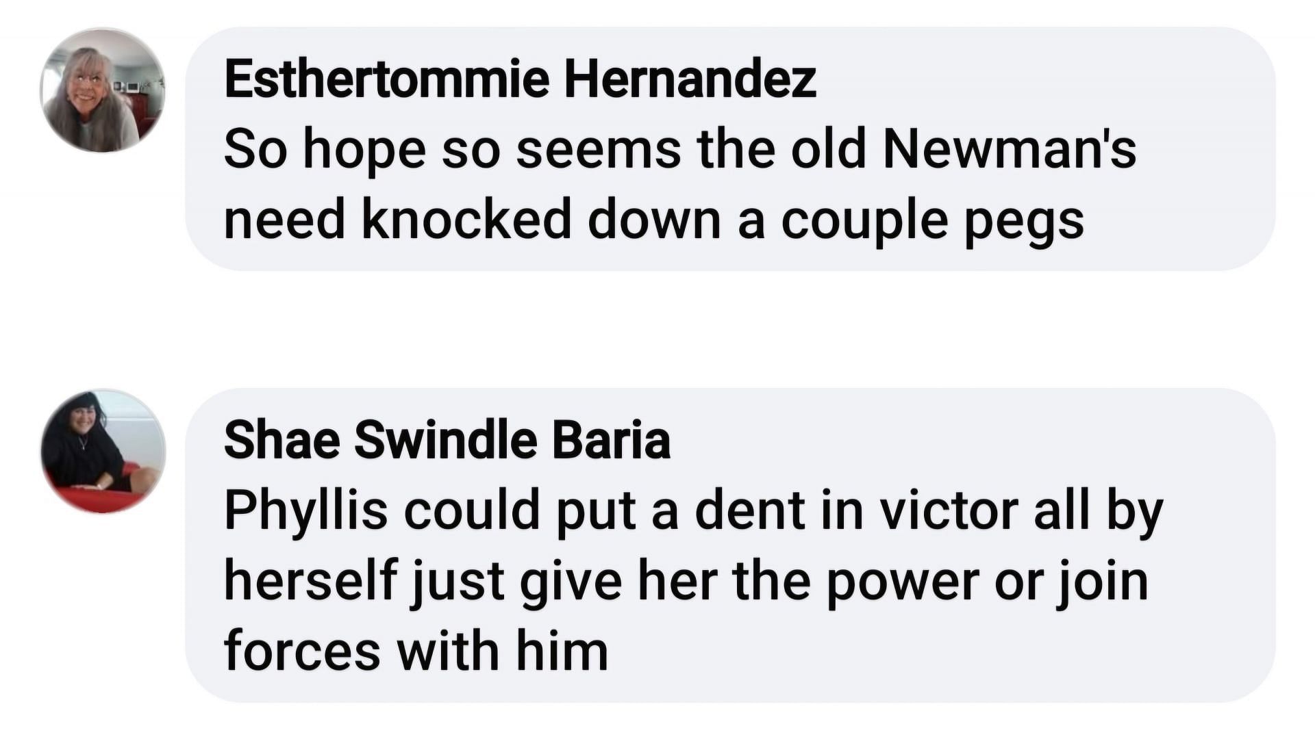 Audience comments on the Newmans' fate on the soap (via Young and the Restless Canadian Day Ahead Recaps / Facebook)